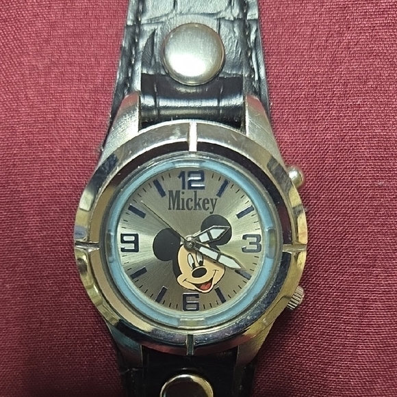 Disney Other - Disney Mickey Mouse Silver and Black Watch